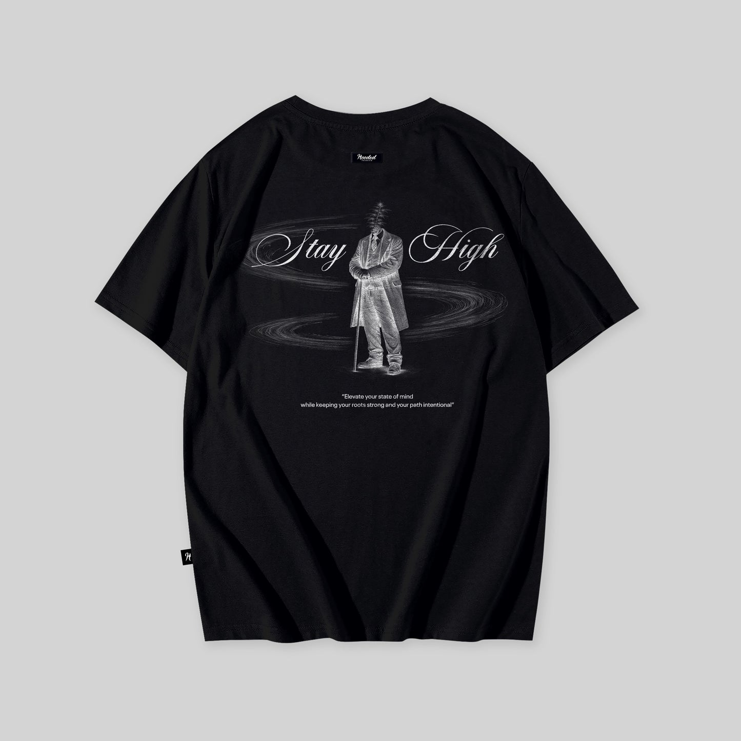 Hooded Stay High Black T-Shirt