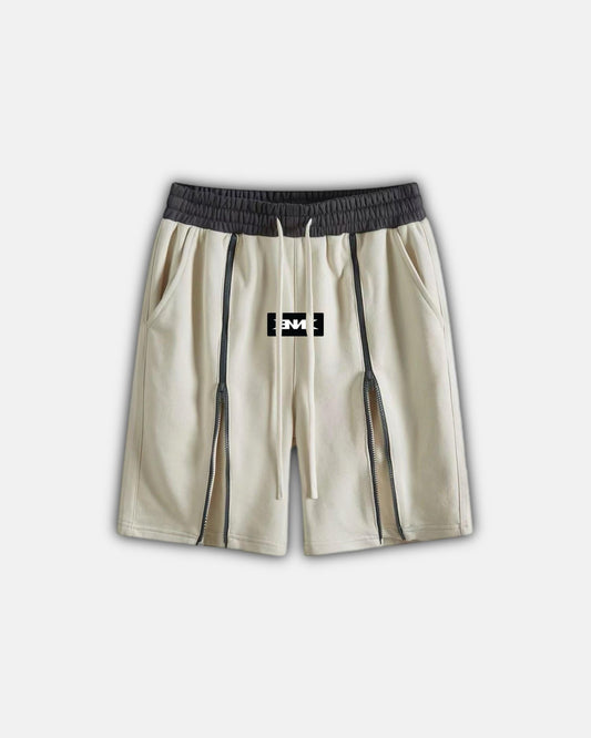 Nebula Nexus Zipper Front Shorts Beige BE03-1123