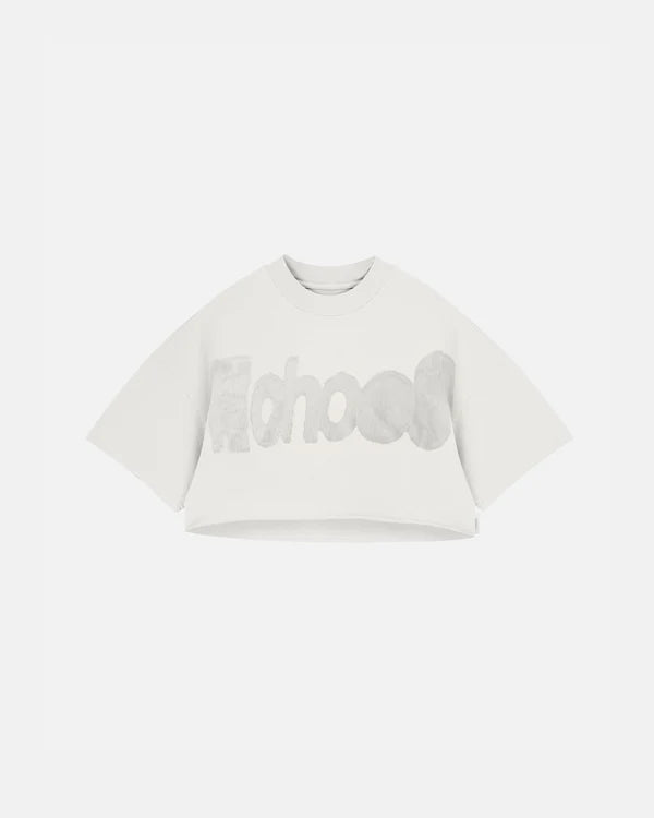 Undergold echoes echo crop top white