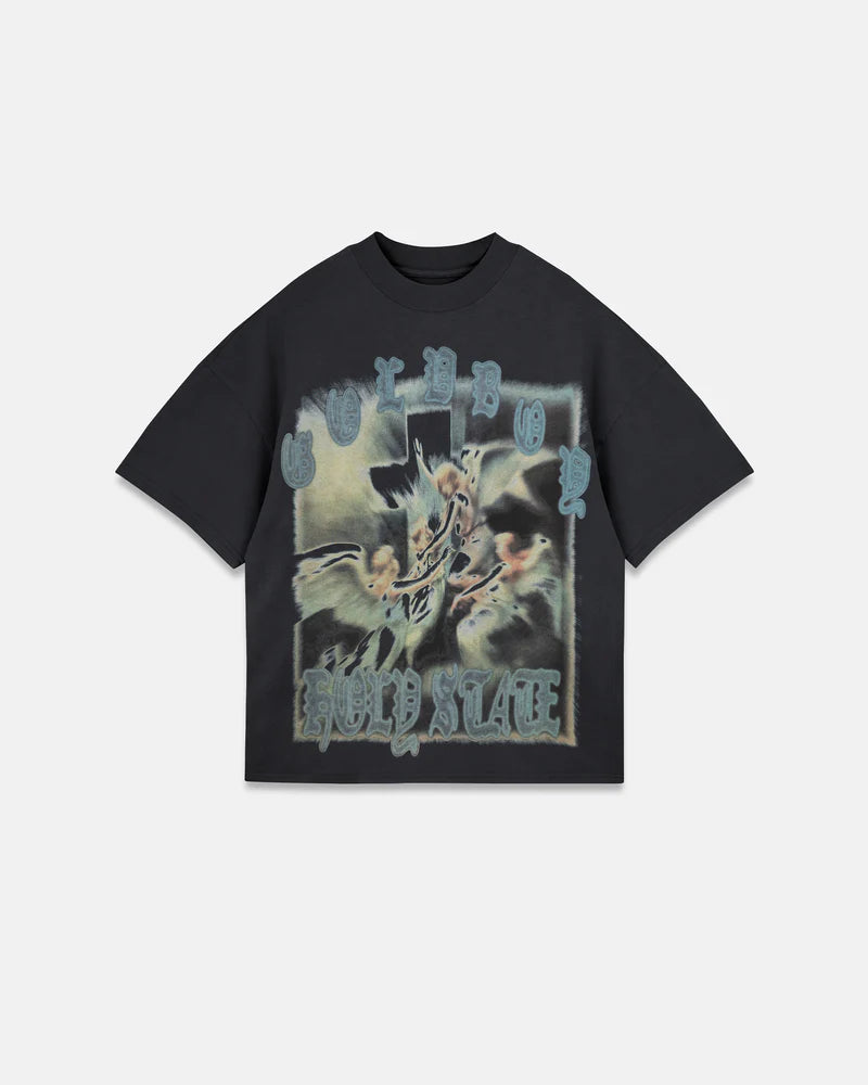 Undergold Holy State Divinity Boxy Fit Tshirt Vintage Black