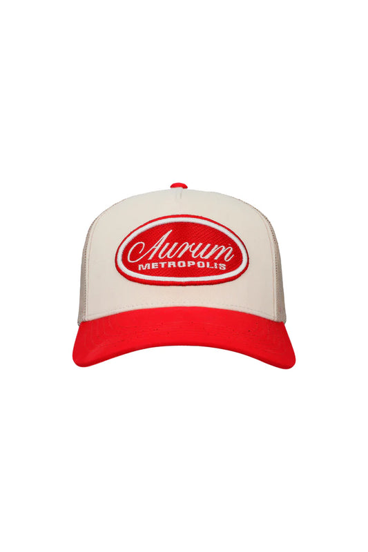 Aurum red metropolis trucker cap