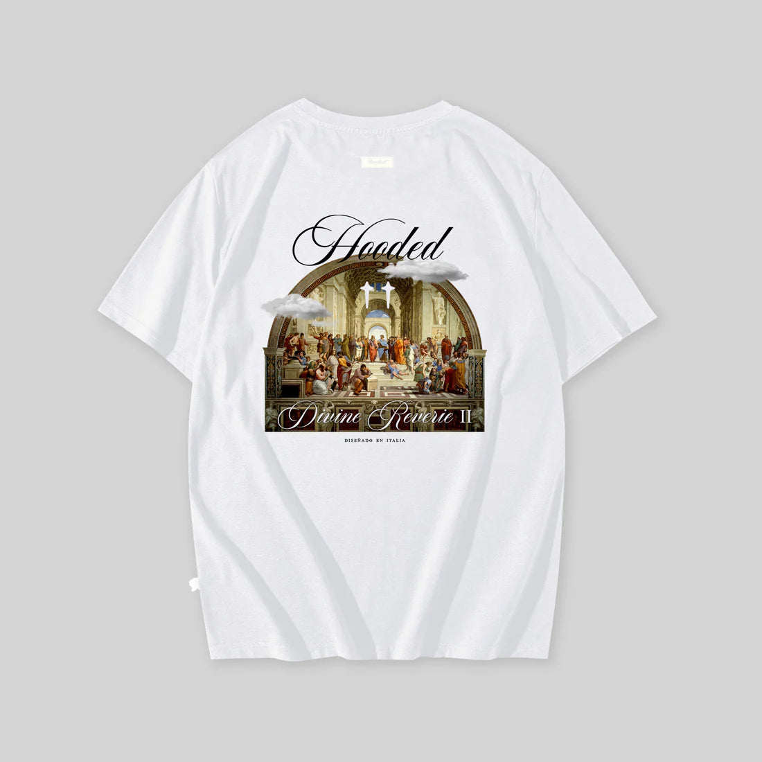 Hooded Reverie School Oversized White T-Shirt HCA155