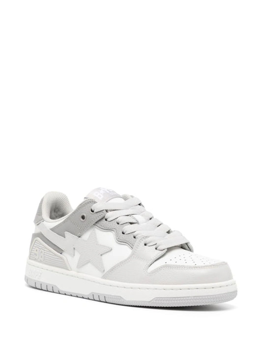 BAPE White & Gray Sk8 Sta #5 Sneakers