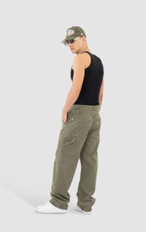 Monoic Pantalón Carpintero - Verde Oliva Desgastado