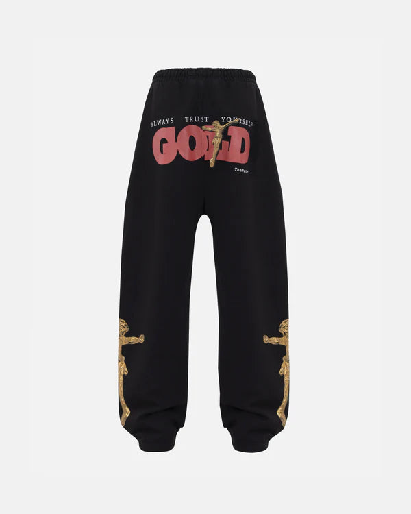 Undergold The Path Golden Christ Straightpants Black
