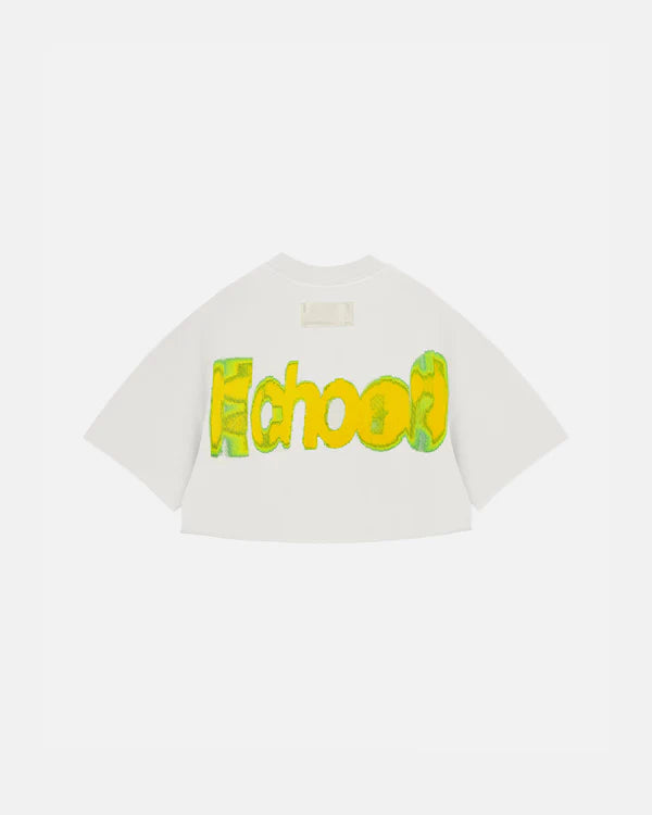 Undergold echoes echo crop top white
