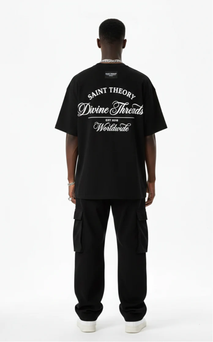 Saint Theory camiseta streetwear studios negro blanco
