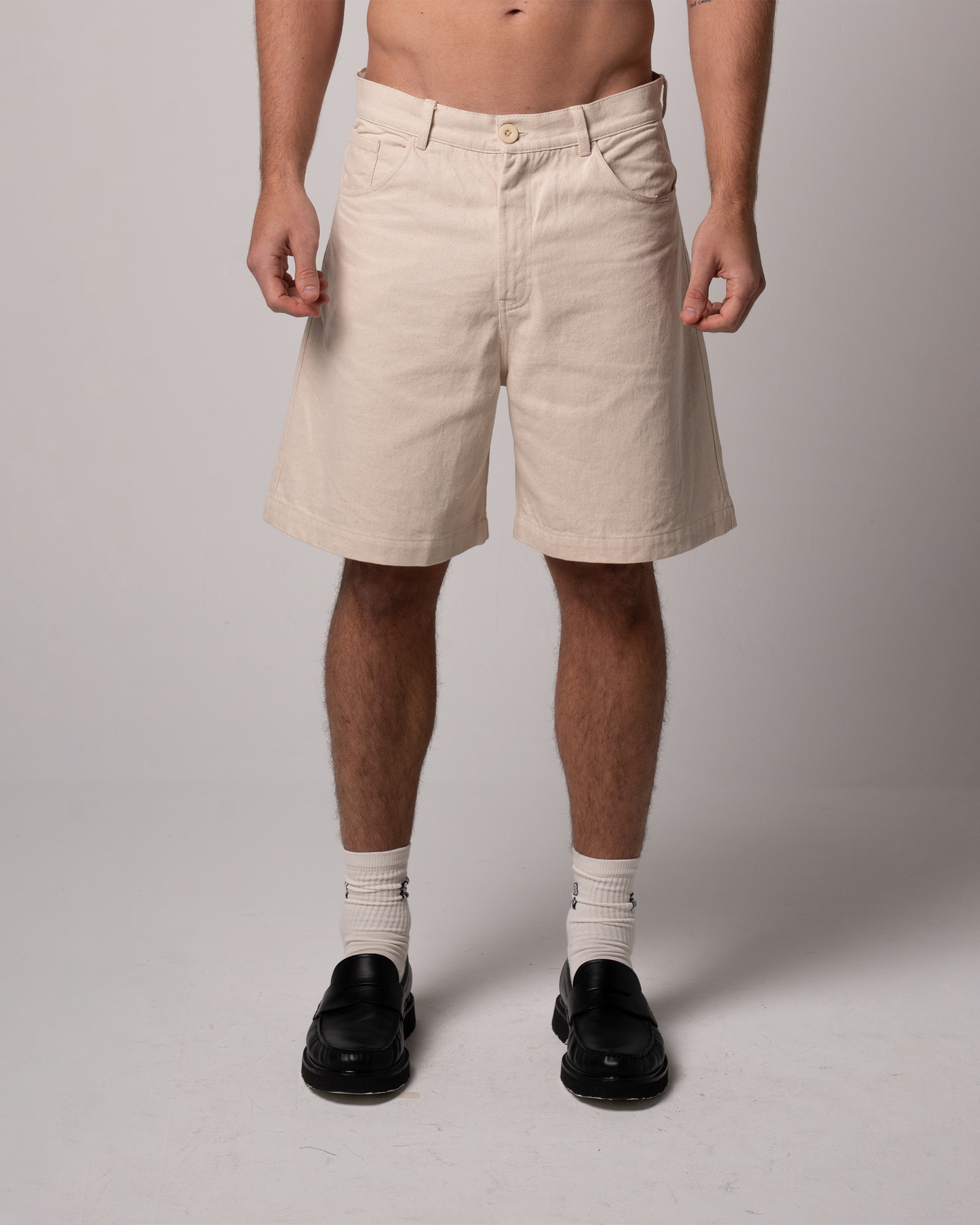 Birmano native cream denim short