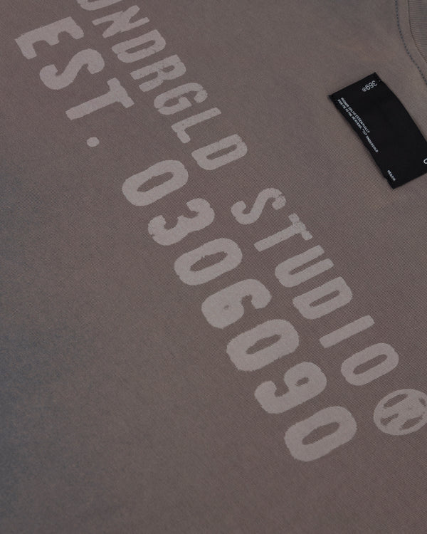 Undergold Spring Worn Logo Tshirt Sandblast Gray