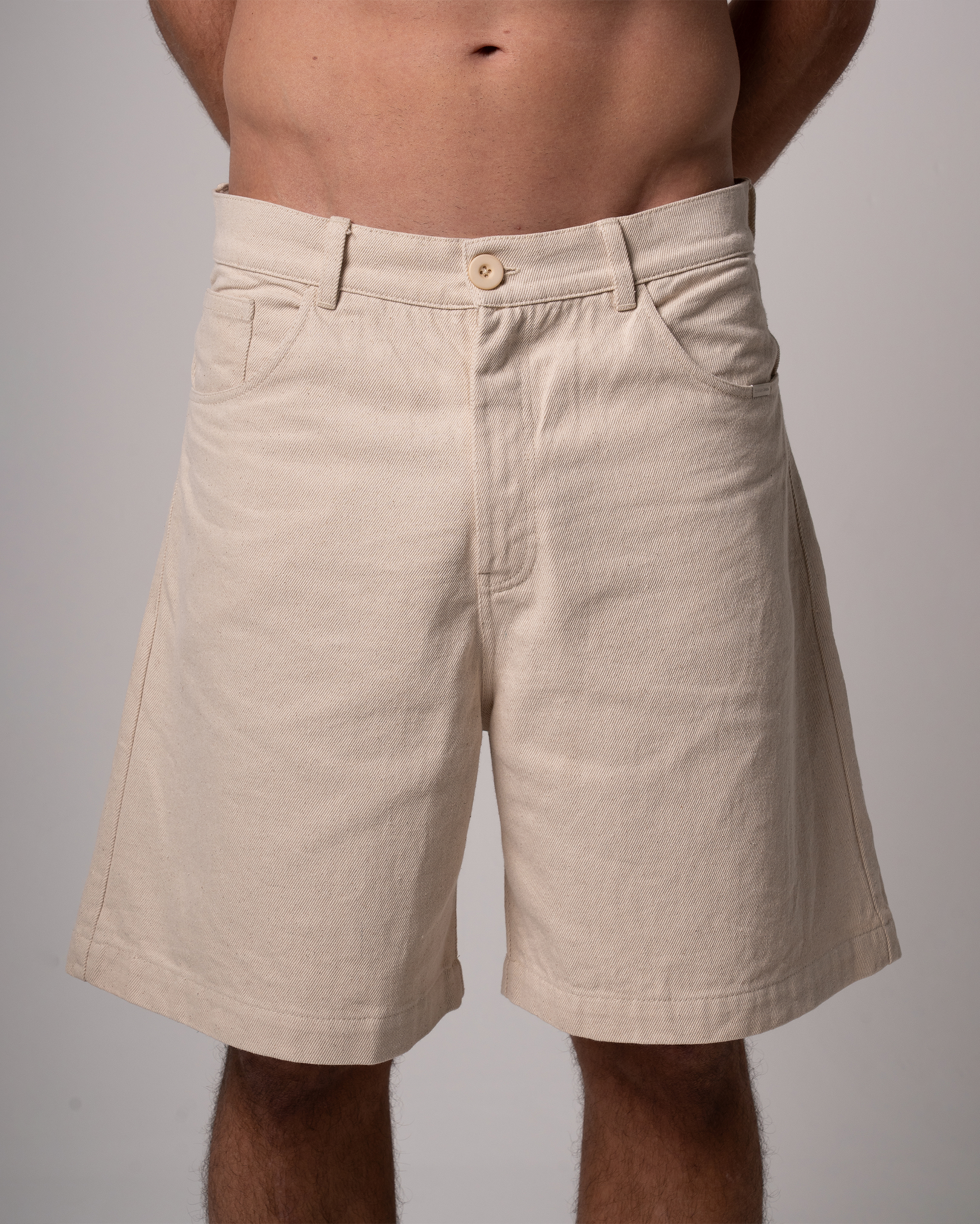 Birmano native cream denim short