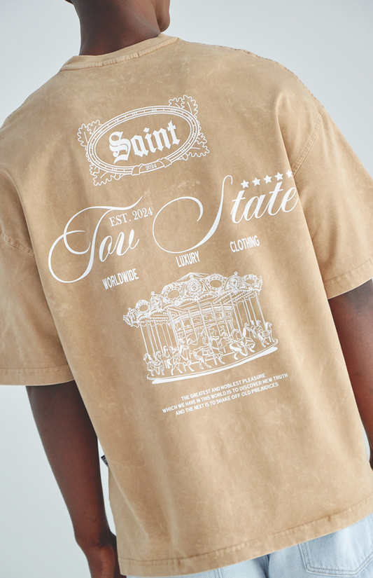 Camiseta Tov oversize saint beige