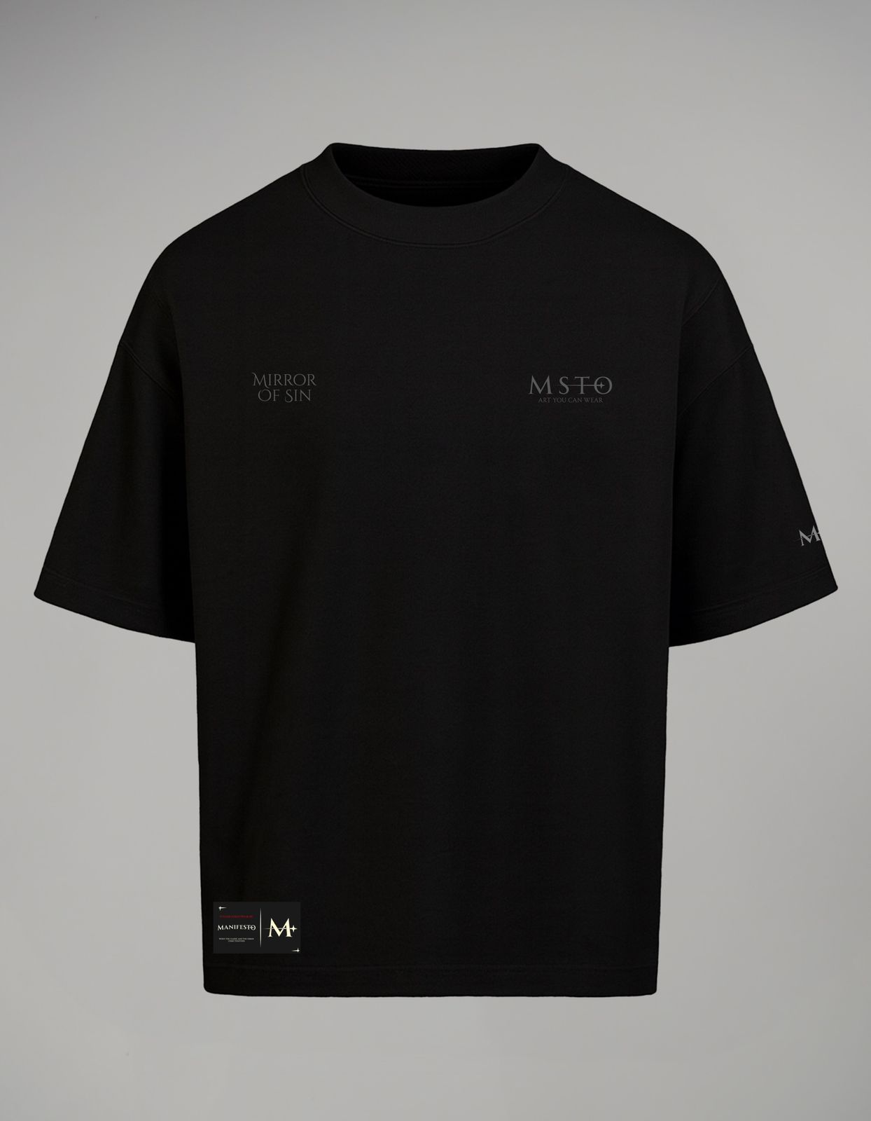 Manifesto Camiseta oversize básica mof negra