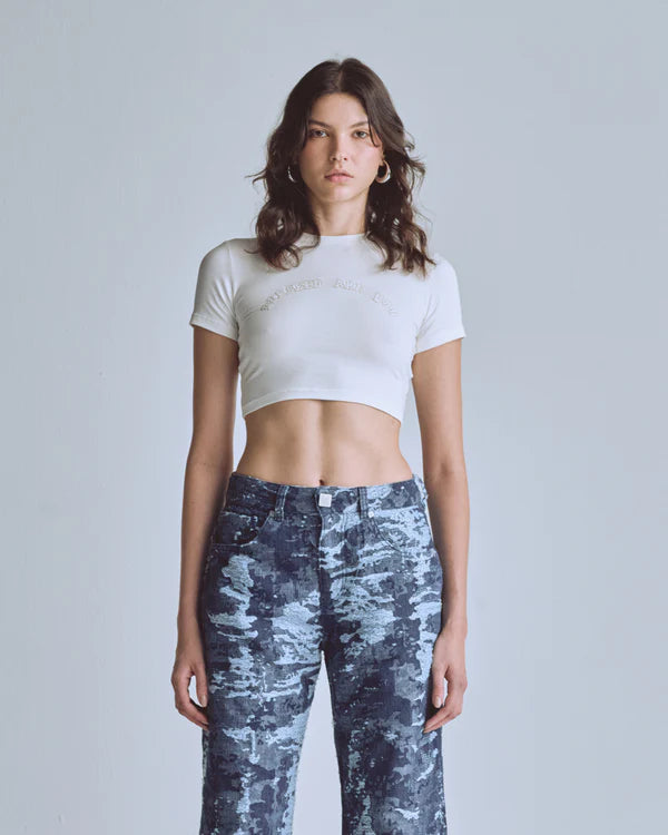 Undergold Capsule Blessed Are You Baby Tee White