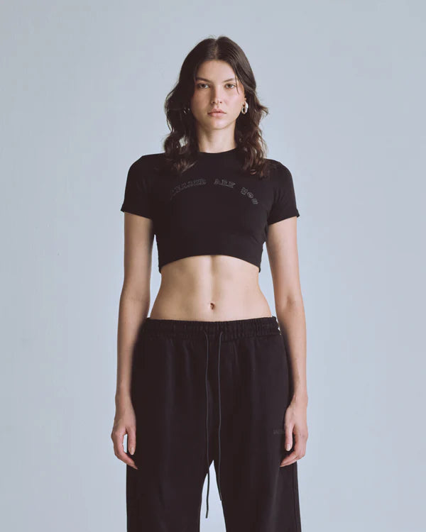 Undergold Capsule Blessed Are You Baby Tee Black