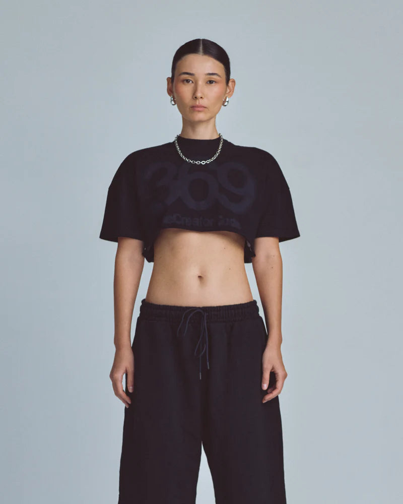 Undergold Stardust Code Crop Top Black
