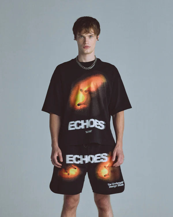 Undergold echoes pulse boxy fit tshirt black
