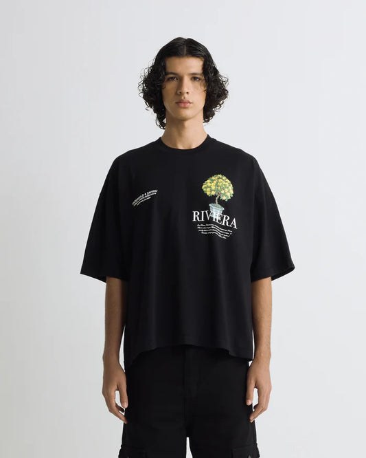 Undergold Riviera Lemon Tree Boxy Tshirt Black