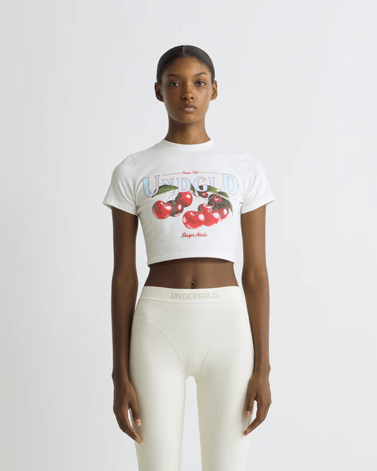 Undergold Basics Cherries Baby Tee White