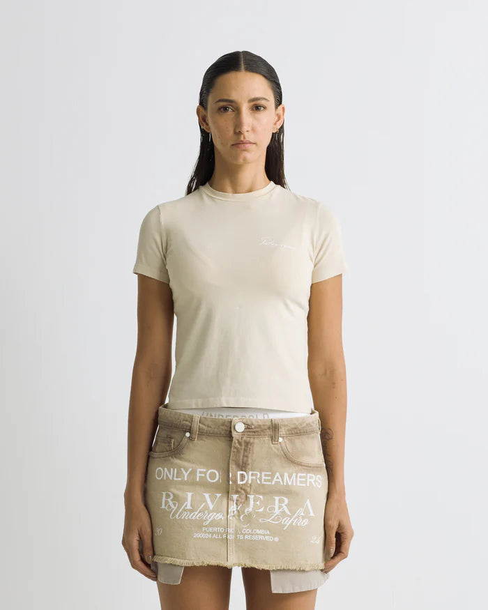 Undergold Riviera Basic Long Baby Tee Cream