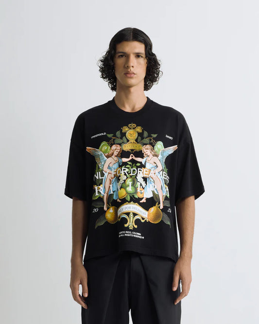 Undergold Riviera Fruit Angels Boxy Tshirt Black