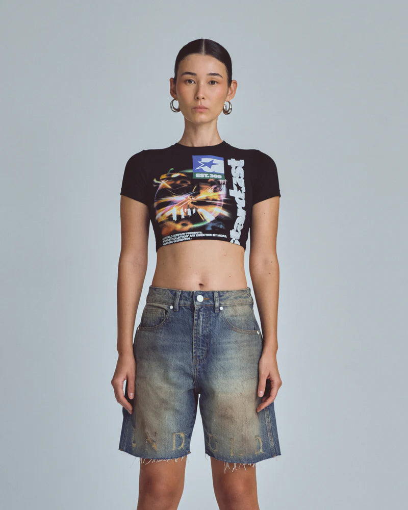 Undergold Stardust Night Drive Baby Tee Black