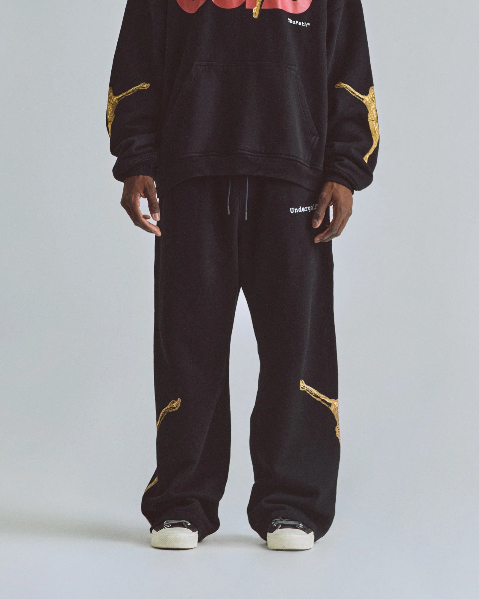 Undergold The Path Golden Christ Straightpants Black