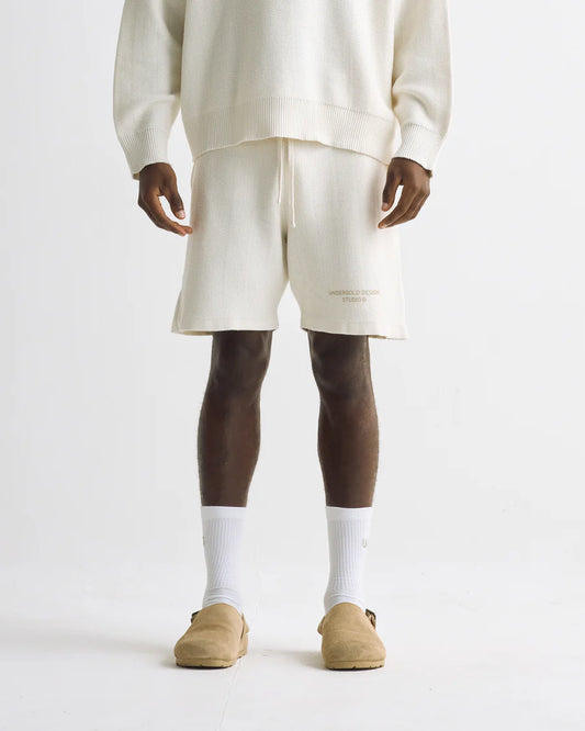 Undergold Basics Herringbone Knit Shorts Cream