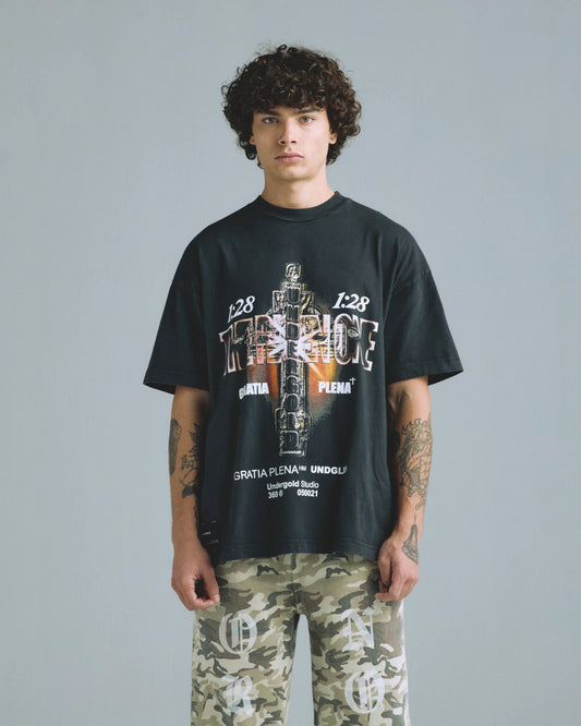 Undergold Gratia Plena The Risen One Tshirt Vintage Black