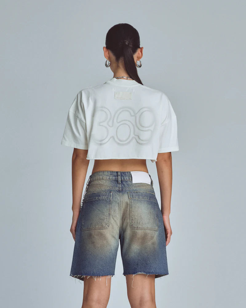 Undergold Stardust Code Crop Top White