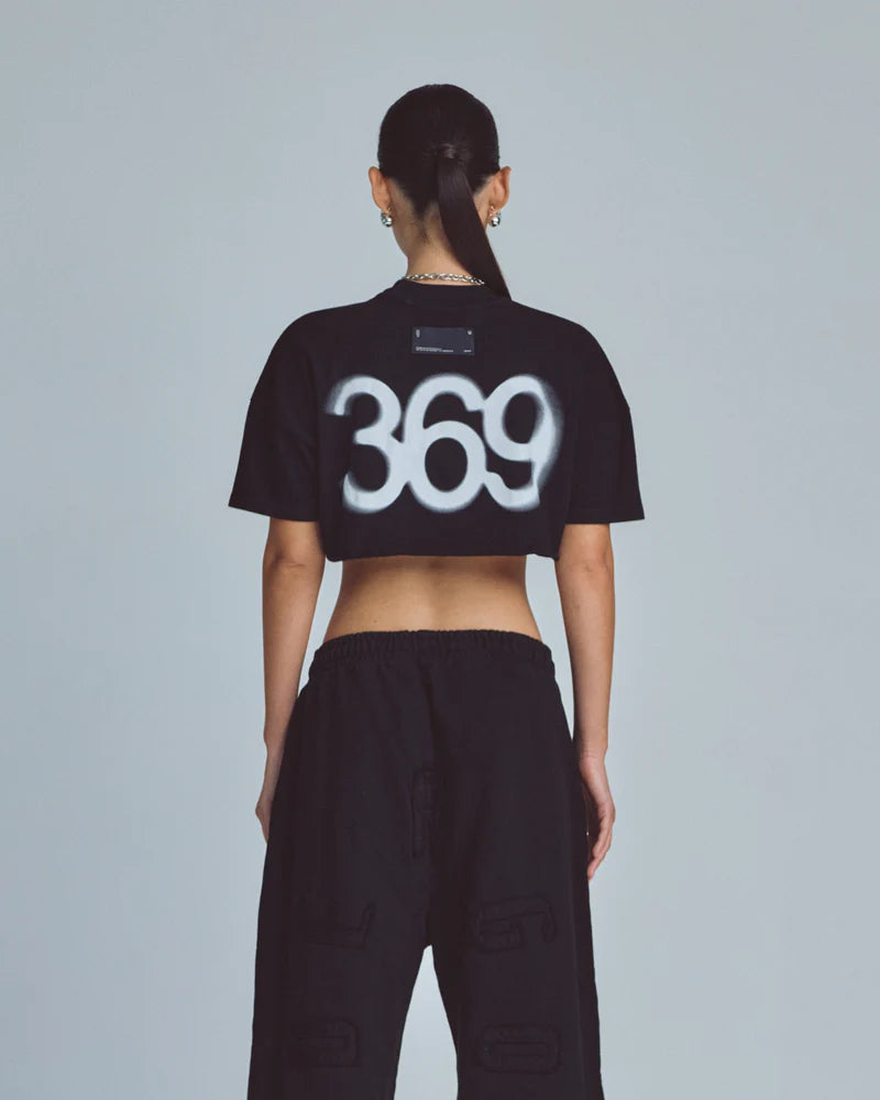 Undergold Stardust Code Crop Top Black