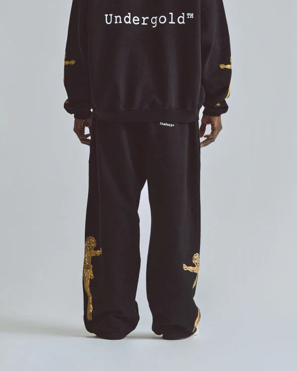 Undergold The Path Golden Christ Straightpants Black