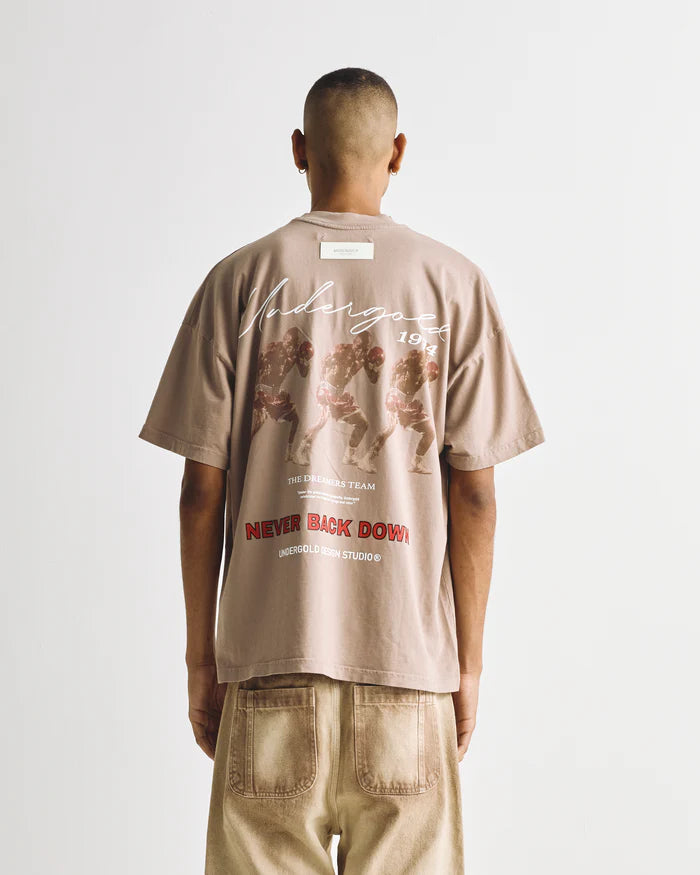 Undergold Dreamers "Never Back Down" T-shirt Brown