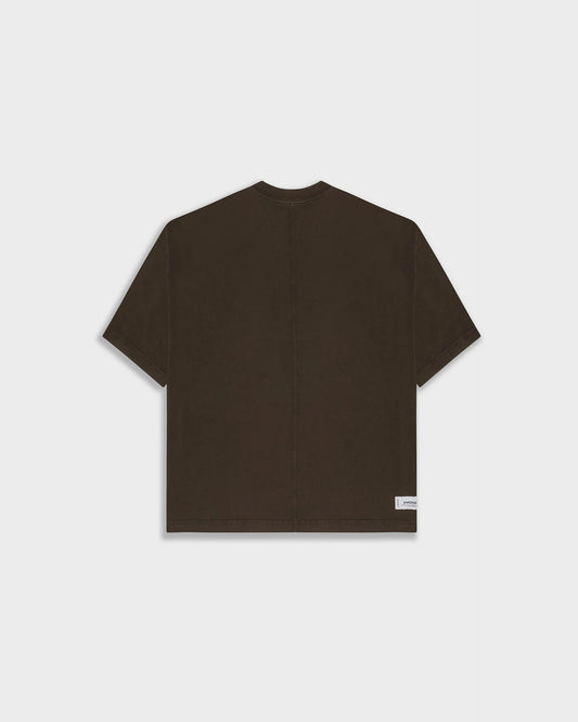 Monoic Camiseta Boxy Fit Básica - Café Chocolate Oscuro