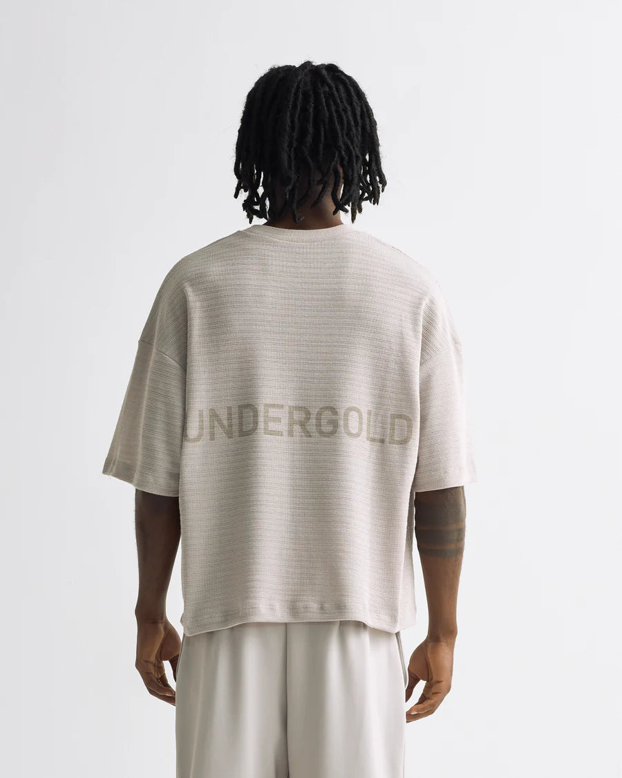 Undergold Basics Logo Textured Tshirt Taupe