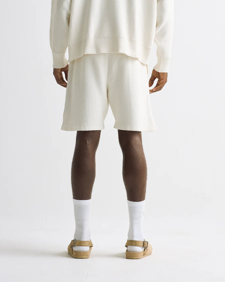 Undergold Basics Herringbone Knit Shorts Cream