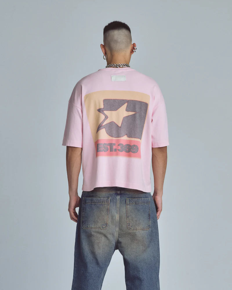 Undergold Stardust Symbol Boxy Fit Tshirt Pink