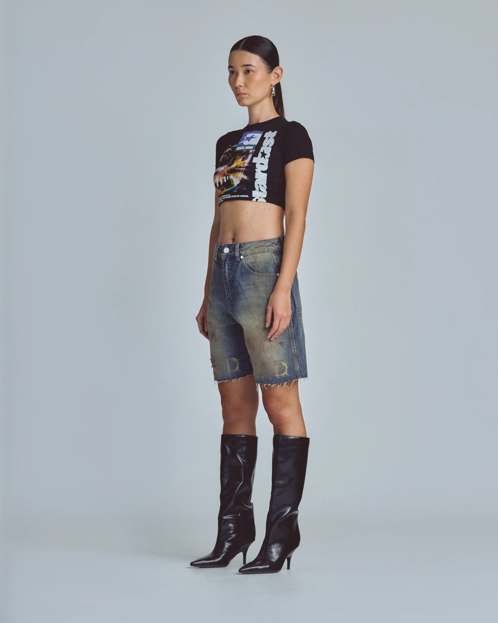 Undergold Stardust Night Drive Baby Tee Black