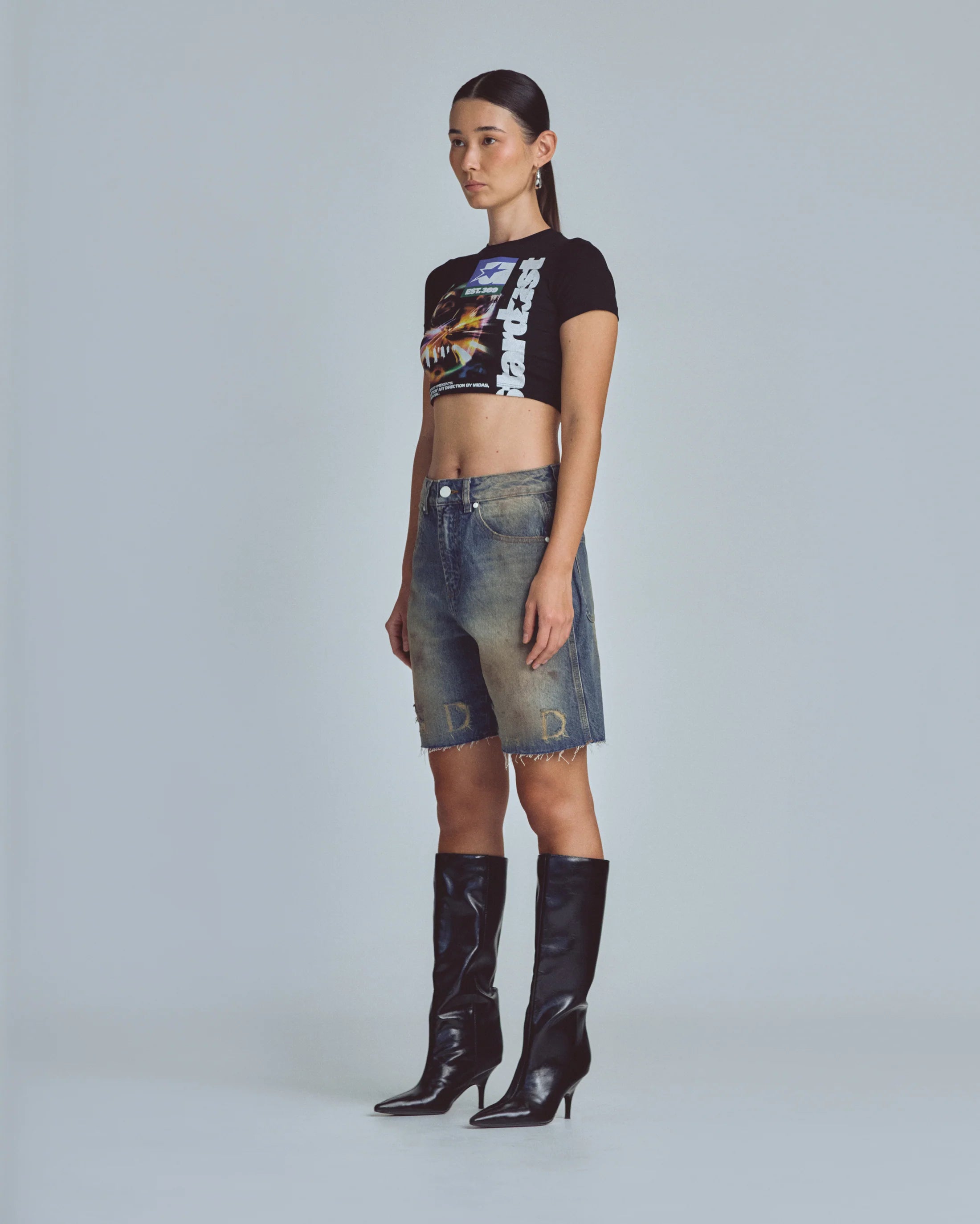 Undergold Stardust Night Drive Baby Tee Black