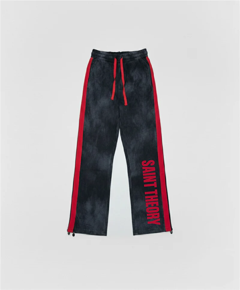 Saint Theory Pants Evangelium Black Acidwash Red