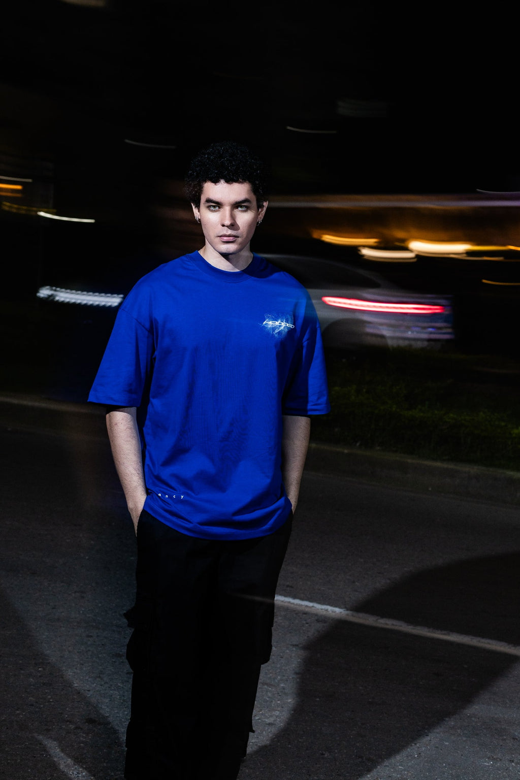 Hooded Frqncy Hooded Blue T-Shirt HCA196