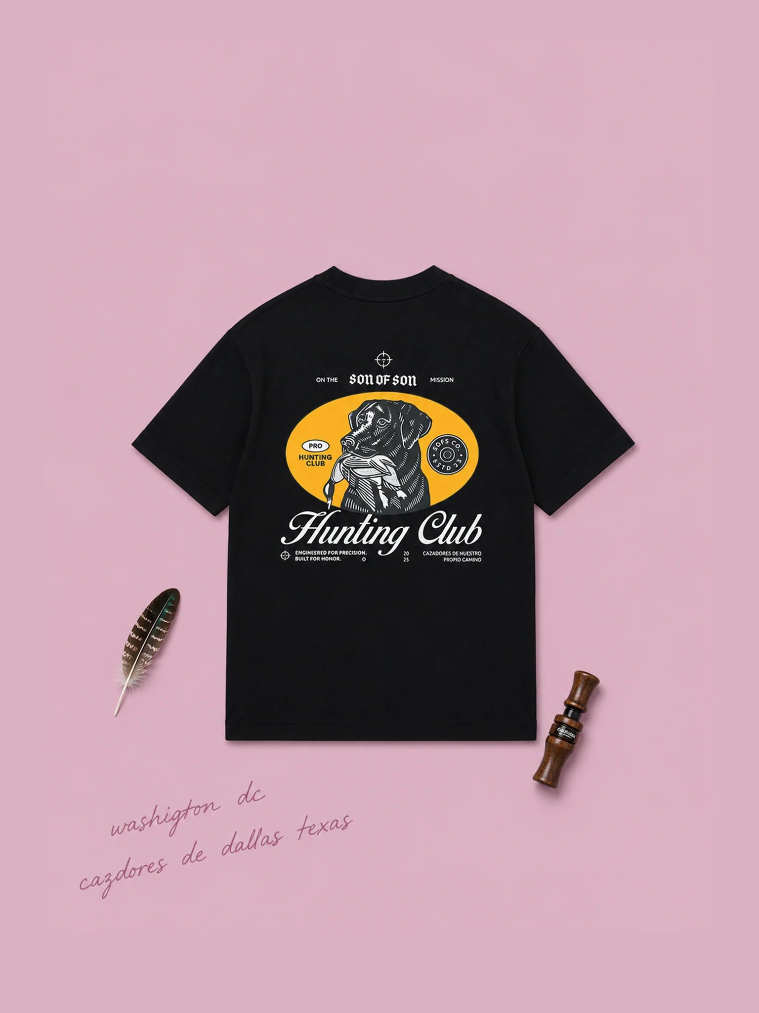 Son of son Hunting Club Regular T-Shirt — Black RT-102