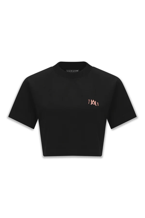 Aurum Black Stardust Crop Top