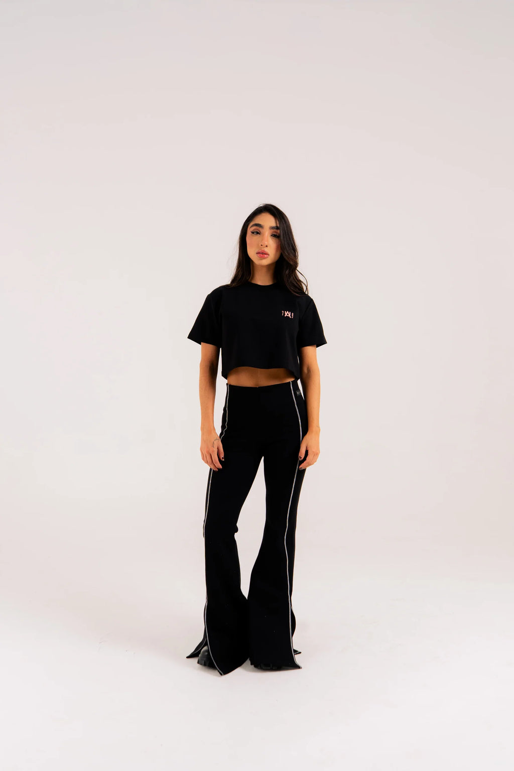 Aurum Black Stardust Crop Top
