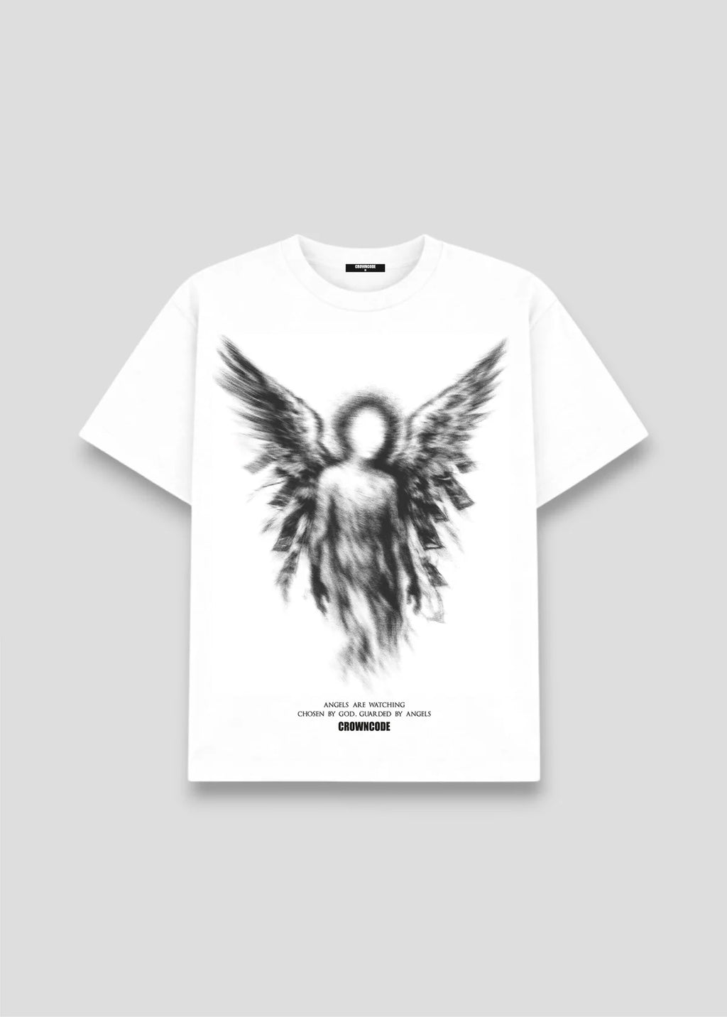 Crowncode camiseta faded angel - off white