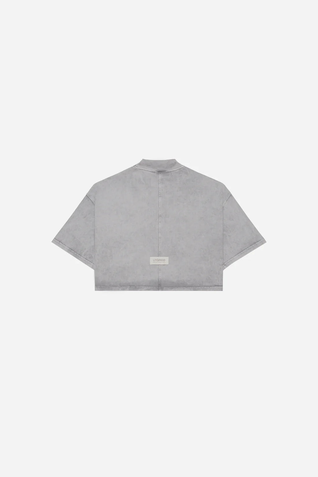 Utópico Camiseta Cropped - Gris