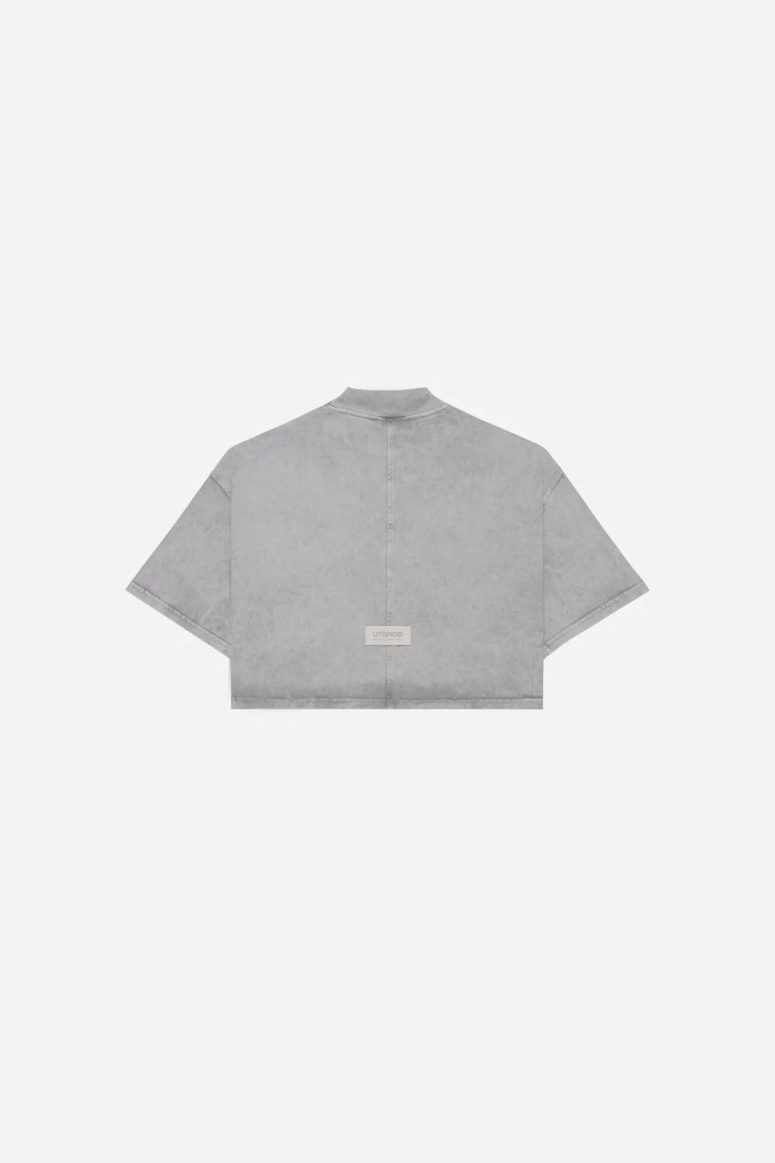 Utópico Camiseta Cropped - Gris