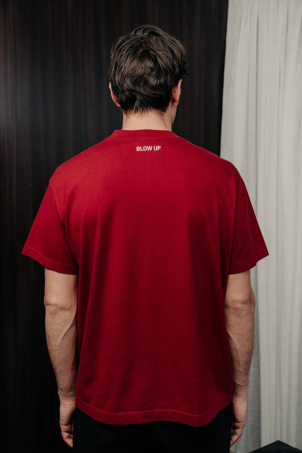 Blow up Loose fit t-shirt red wine in cotton CLF6-3003