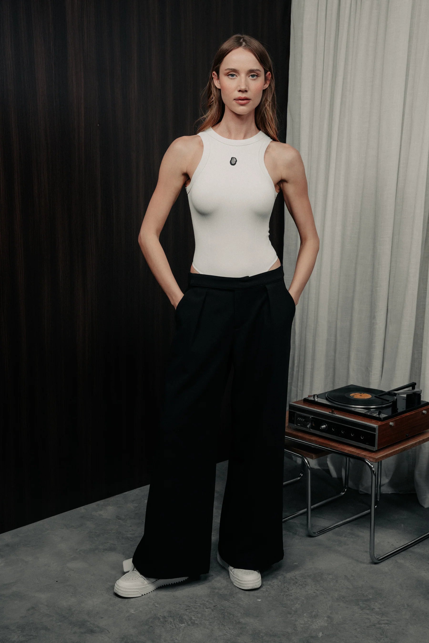 Blow up Sleeveless bodysuit ivory