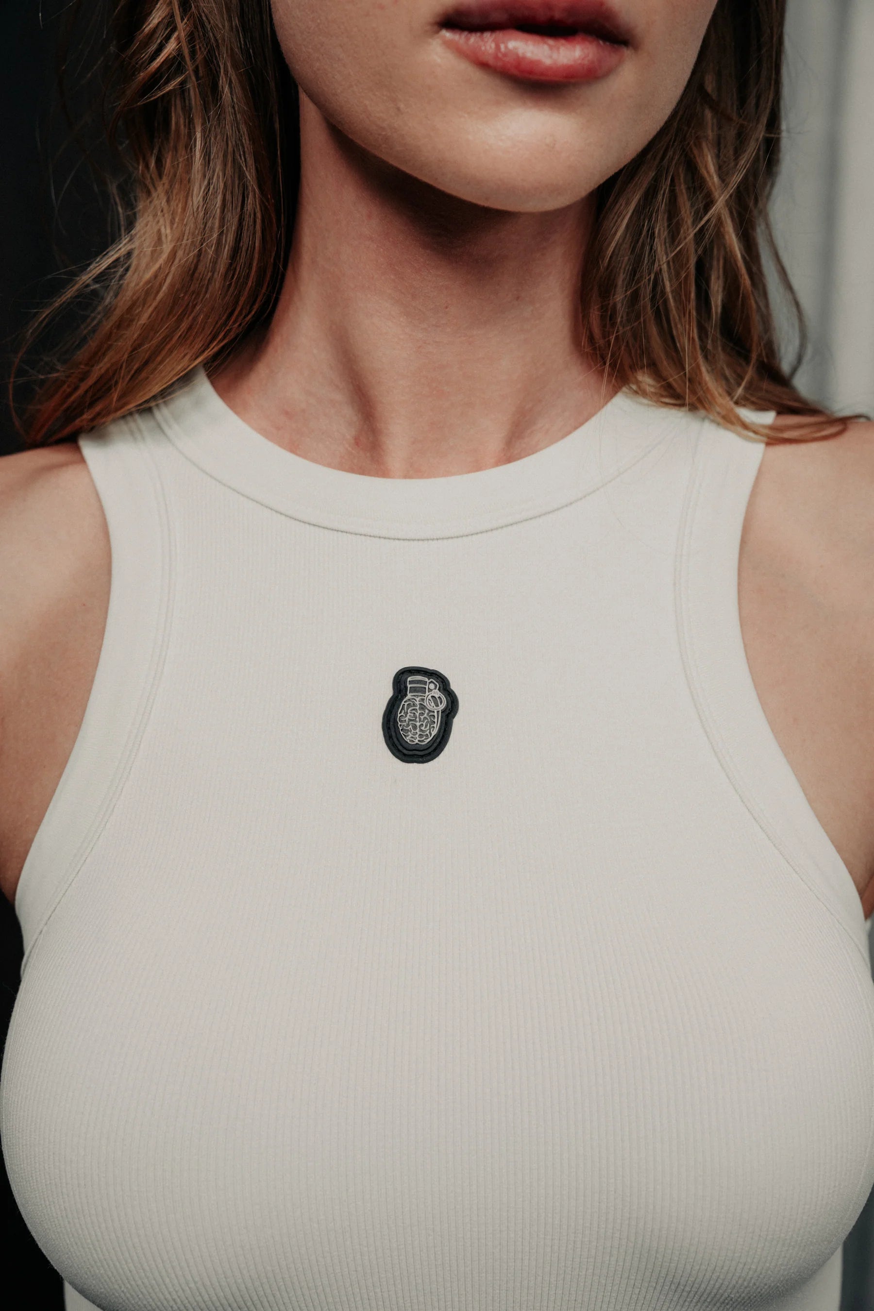 Blow up Sleeveless bodysuit ivory