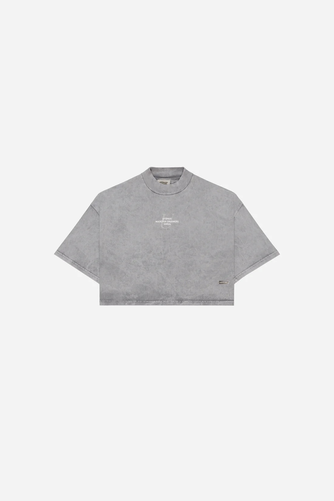 Utópico Camiseta Cropped - Gris